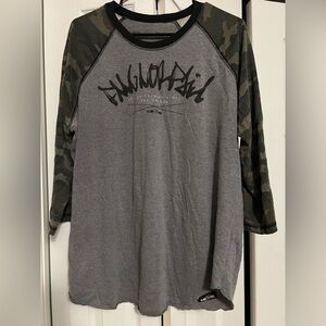 Flag Nor Fail Women’s 2X Camo Baseball T-Shirt